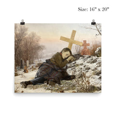 Orphan at Mother's Grave by Uroš Predić, 1888 poster 2