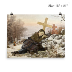 Orphan at Mother's Grave by Uroš Predić, 1888 poster 5