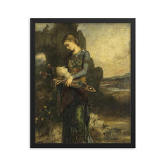 Orpheus by Gustave Moreau, 1865 framed print on a plain backdrop in size 16"x20".