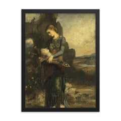 Orpheus by Gustave Moreau, 1865 framed print on a plain backdrop in size 18"x24".