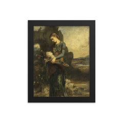 Orpheus by Gustave Moreau, 1865 framed print on a plain backdrop in size 8"x10".