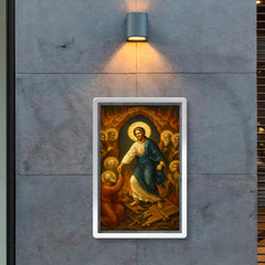 Orthodox harrowing of hell with shattered bronze gates poster 2
