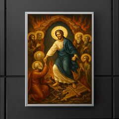 Orthodox harrowing of hell with shattered bronze gates poster 5