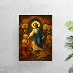 Orthodox harrowing of hell with shattered bronze gates poster 7