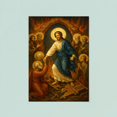 Orthodox harrowing of hell with shattered bronze gates poster 8