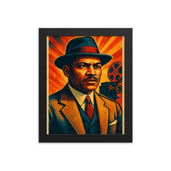 Oscar Micheaux framed print on a plain backdrop in size 8"x10".