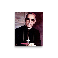 Oscar Romero poster on a plain backdrop in size 8"x10".