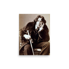 Oscar Wilde poster on a plain backdrop in size 12"x16".