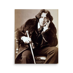 Oscar Wilde poster on a plain backdrop in size 16"x20".