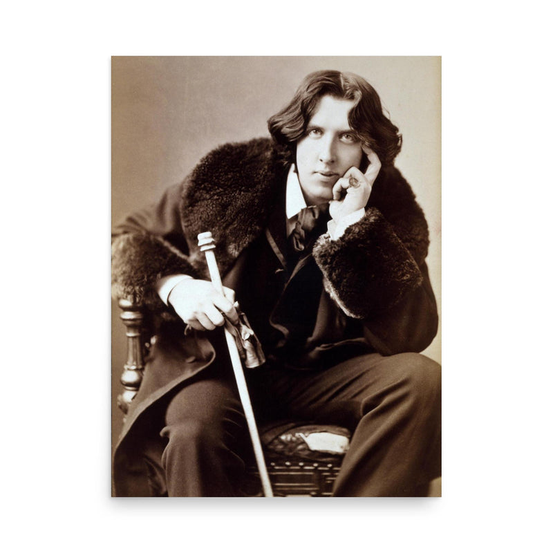 Oscar Wilde poster on a plain backdrop in size 18