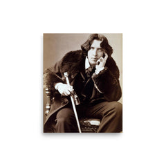 Oscar Wilde poster on a plain backdrop in size 8"x10".