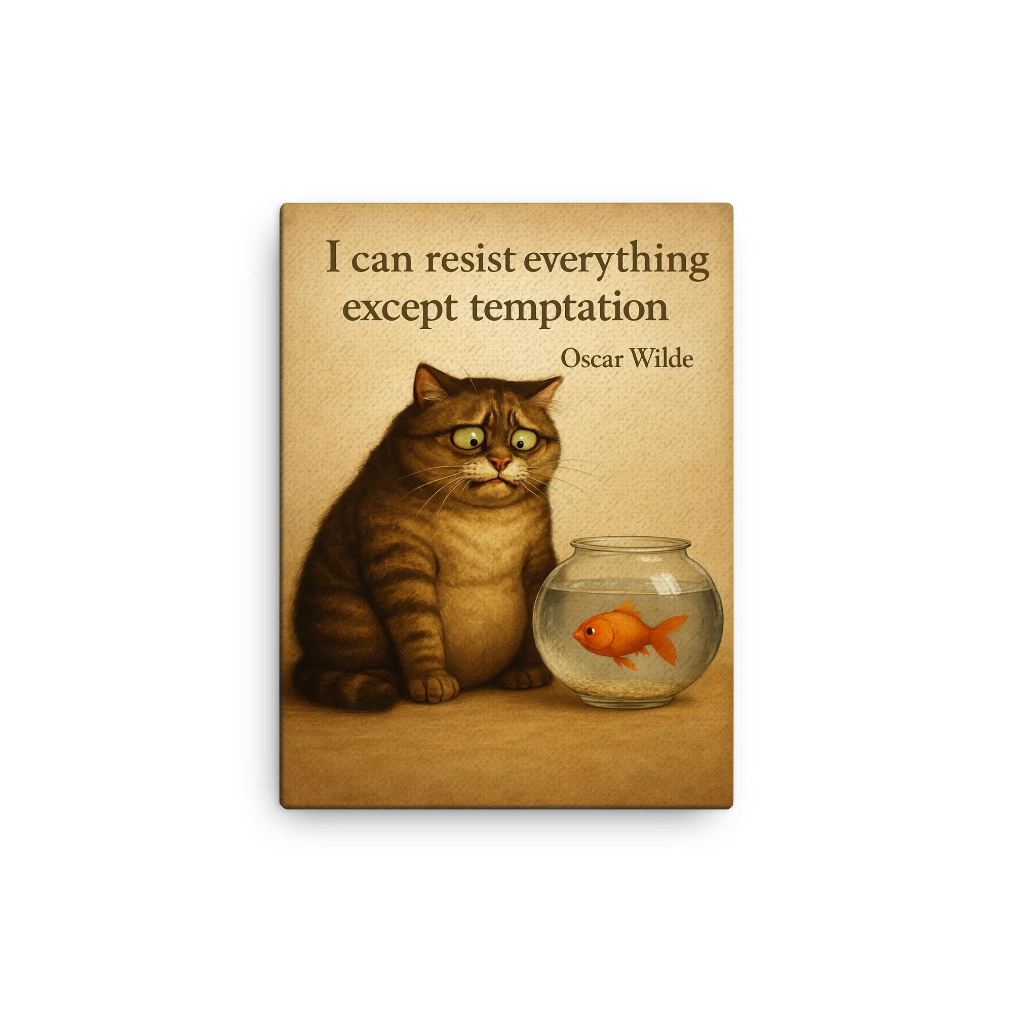 Oscar Wilde Cat Quote Canvas Print – Inspiring Wall Art of Cat Resisti ...