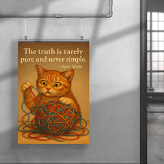 Oscar Wilde quote truth cat untangling complex poster 4