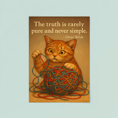 Oscar Wilde quote truth cat untangling complex poster 8