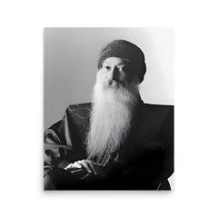 Osho Rajneesh poster on a plain backdrop in size 16"x20".