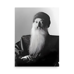 Osho Rajneesh poster on a plain backdrop in size 18"x24".