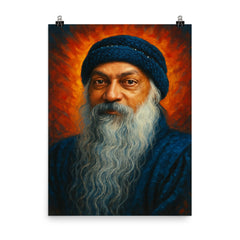Osho Rajneesh poster on a plain backdrop in size 8"x10".