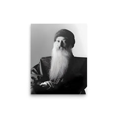 Osho Rajneesh poster on a plain backdrop in size 8"x10".