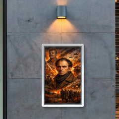 Osip Mandelstam against a Stalinist nightmare backdrop poster 2
