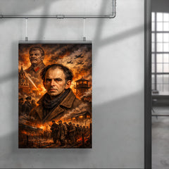 Osip Mandelstam against a Stalinist nightmare backdrop poster 4