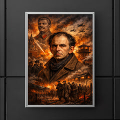 Osip Mandelstam against a Stalinist nightmare backdrop poster 5
