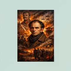 Osip Mandelstam against a Stalinist nightmare backdrop poster 8