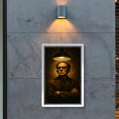 Osip Mandelstam defiant under interrogation lamp poster 2