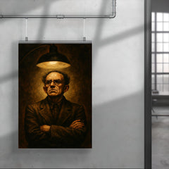 Osip Mandelstam defiant under interrogation lamp poster 4