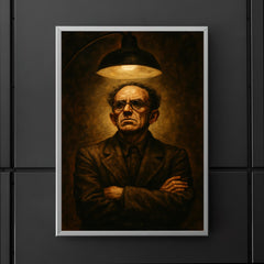 Osip Mandelstam defiant under interrogation lamp poster 5