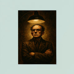 Osip Mandelstam defiant under interrogation lamp poster 8