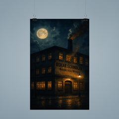 Oskar Schindler enamel factory night scene poster 9