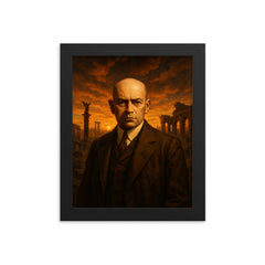 Oswald Spengler in civilizational dusk framed print on a plain backdrop in size 8"x10".