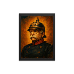 Otto von Bismarck framed print on a plain backdrop in size 12"x16".