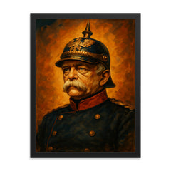 Otto von Bismarck framed print on a plain backdrop in size 18"x24".