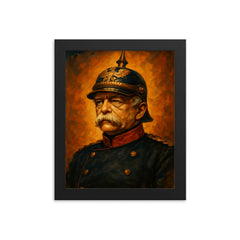 Otto von Bismarck framed print on a plain backdrop in size 8"x10".