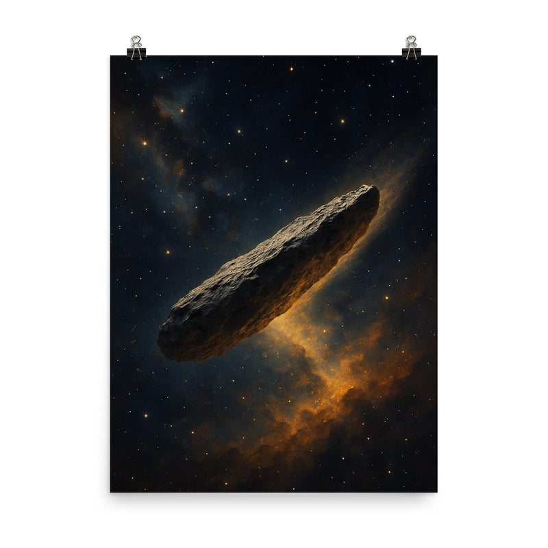 Oumuamua poster on a plain backdrop in size 8