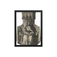 Owain Glyndwr framed print on a plain backdrop in size 12"x16".