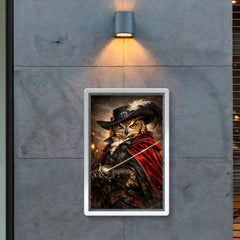 Owl duelist with rapier and velvet cloak poster 2