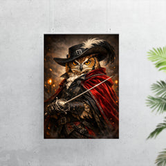 Owl duelist with rapier and velvet cloak poster 7