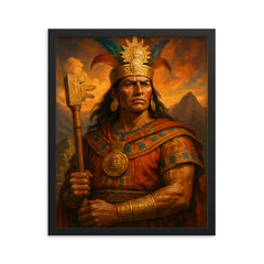 Pachacuti framed print on a plain backdrop in size 16"x20".