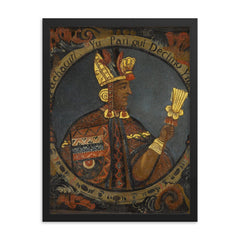 Pachacuti framed print on a plain backdrop in size 18"x24".