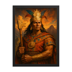 Pachacuti framed print on a plain backdrop in size 18"x24".