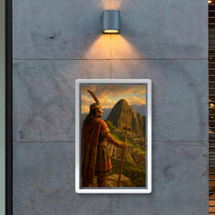 Pachacuti viewing Machu Picchu from the heights poster 2