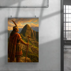 Pachacuti viewing Machu Picchu from the heights poster 4