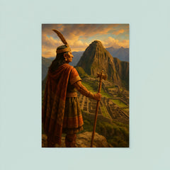 Pachacuti viewing Machu Picchu from the heights poster 8
