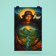 Pachamama Andean mother earth with condor mantle poster 6