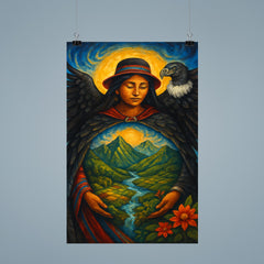 Pachamama Andean mother earth with condor mantle poster 9