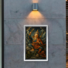 Padmasambhava subduing demons in storm clouds poster 2