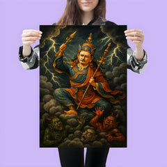 Padmasambhava subduing demons in storm clouds poster 3