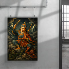 Padmasambhava subduing demons in storm clouds poster 4